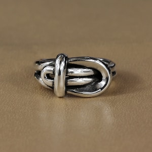 The Buckle ring made in solid sterling silver or 18 k yellow gold plate over silver image 2
