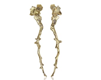 Corallium gold earrings-made in bronze