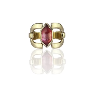 Chloe Tourmaline Ring Made In Bronze Or Sterling Silver Or 18 k yellow gold plate over silver