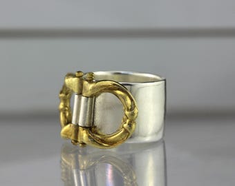 Knocker Kinetic Ring - Made In Sterling Silver And Bronze