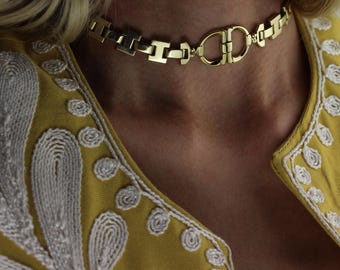 Chloe Gold Choker Necklace - Made in Bronze