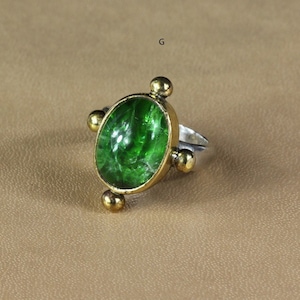 Dioptase Crystal Ring image 1