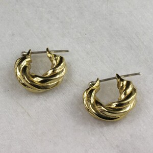 The Twist hoops in Gold-sterling silver ear post-made in solid bronze