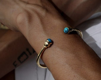 The Acorn Turquoise Cuff - made in solid bronze or solid sterling silver