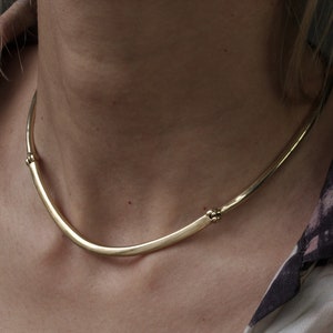 The Norway gold articulated choker necklace- made in solid bronze image 1