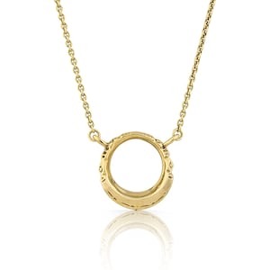 Tuareg Gold or silver engraved boho antique style Morocco inspired Ring Necklace in solid yellow bronze