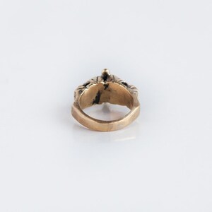 Aztec turquoise stones gold ring boho style made in solid bronze image 6