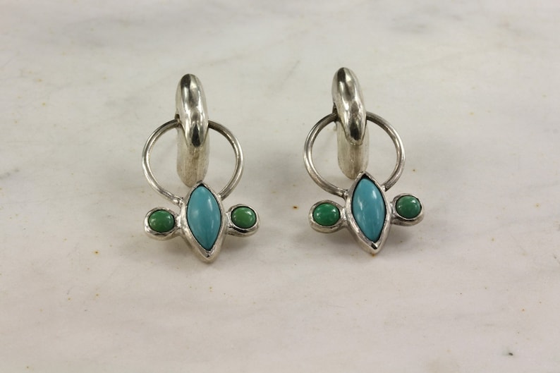Daisy Articulated Turquoise Earrings image 8