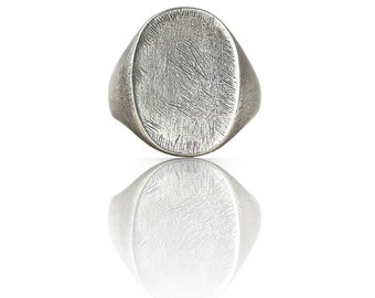 Oval Silver Signet Ring