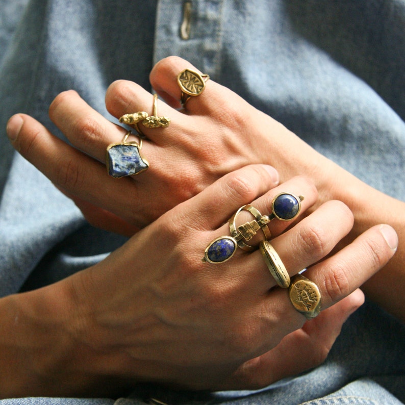 Tuareg Ethnic Gold or Silver Engraved Ring Boho Antique | Etsy