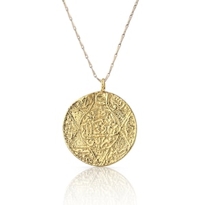 Moroccan Ethnic Coin Gold or silver Pendant men and women Layering Statement Necklace