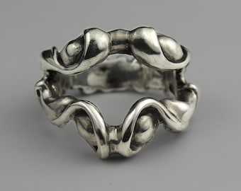 Selene Sterling Silver Ring: Handmade Lunar Goddess Jewelry