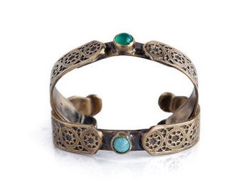 eurasia Handmade Green Quartz Gemstone Silver Plated Cuff Bracelet eurasia Handmade Green Quartz Gemstone Silver Plated Cuff Bracelet