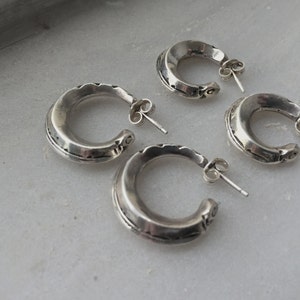 Silver engraved stacking tuareg hoop earrings made in solid sterling silver image 5