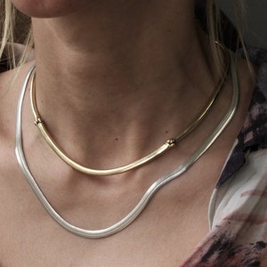 The Norway gold articulated choker necklace- made in solid bronze image 3