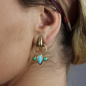 Daisy Articulated Turquoise Earrings image 4