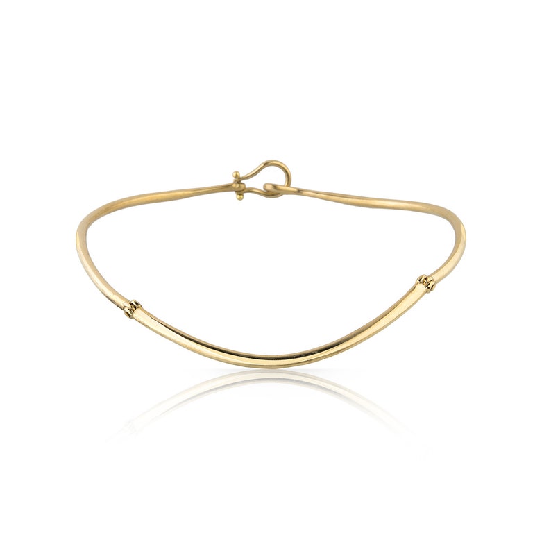 The Norway gold articulated choker necklace- made in solid bronze image 2
