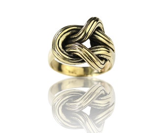 Knot gold ring- made in bronze