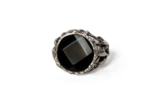 Schwarzer Onyx Stein Ring GroBer massiver Silber Hexen ring Dark Boho Damen Festival Schmuck Made To Order Etsy