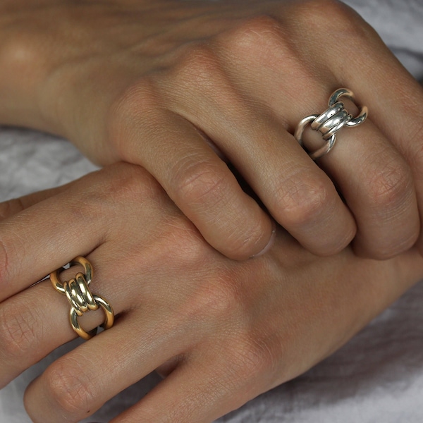 The Bond ring - Made In solid sterling silver Or 18 k yellow gold plate over silver