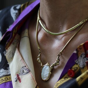 The Norway gold articulated choker necklace- made in solid bronze image 4