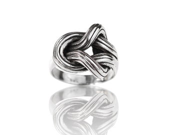 Knot silver ring - made In sterling silver Or 18 k yellow gold plate over silver