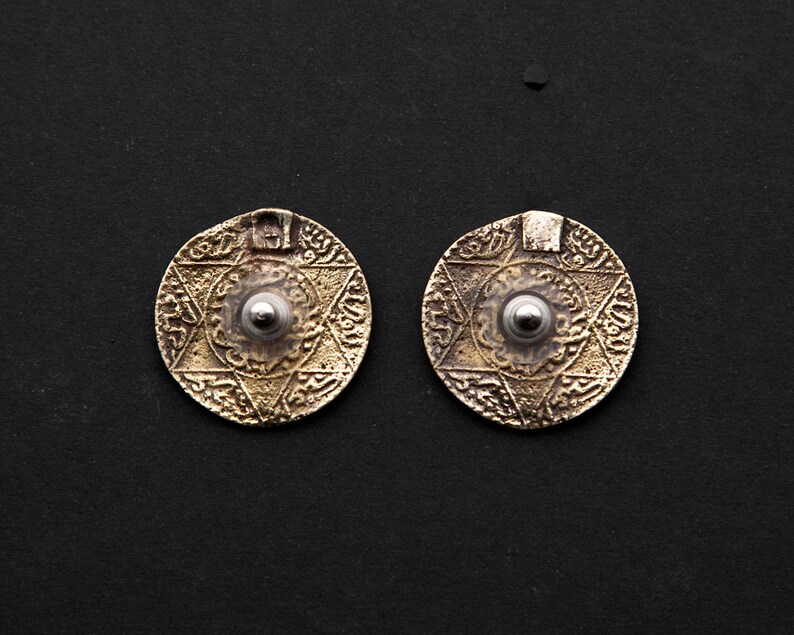 Gold Engraved Antique Moroccan Coin Earrings Boho Antique - Etsy