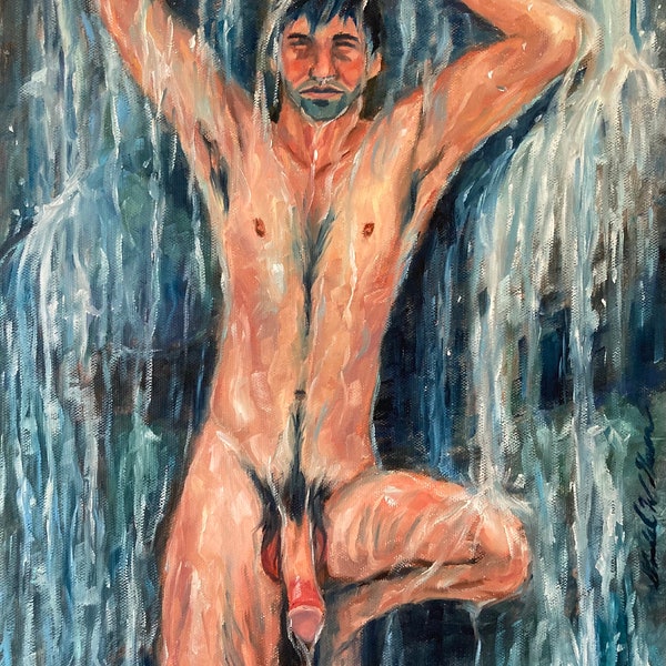 Gay Male Nude “Natural Flow”  Young Man art oil painting by Dan Green