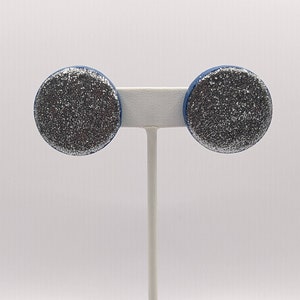 Polymer Blue and Silver Acrylic Earrings (The Lucy)