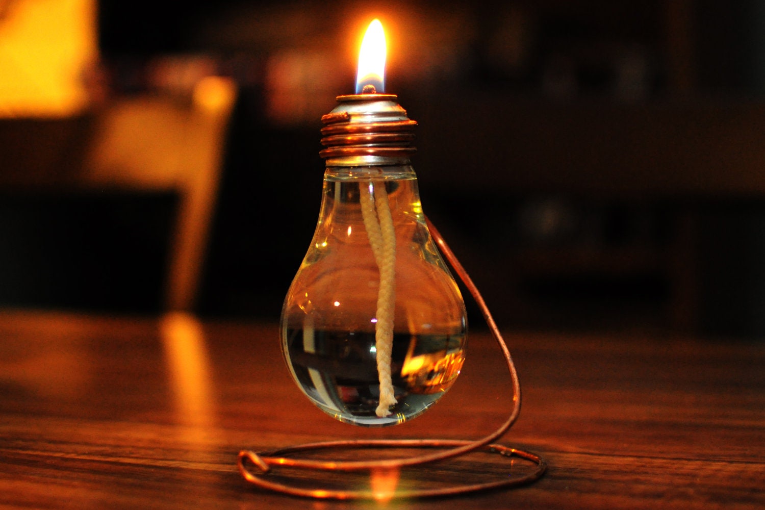 Light Bulb Oil Lamp. | Etsy