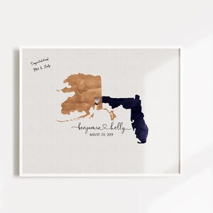 Unique Watercolor State Guest Book Alternative - Wedding Guest Book - Watercolor Map Guest Book - State Guest Sign-In - State Guestbook