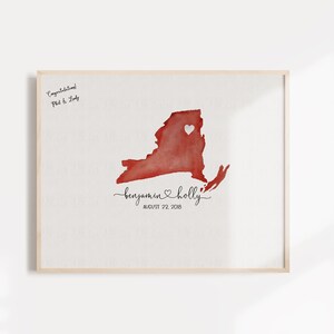 Unique Watercolor State Guest Book Alternative - Wedding Guest Book - Watercolor Map Guest Book - State Guest Sign-In - State Guestbook