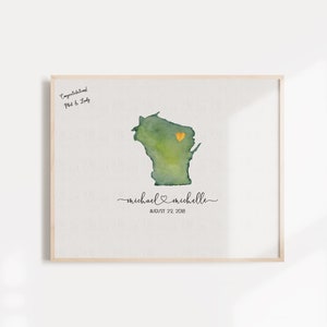 Unique Watercolor State Guest Book Alternative - Wedding Guest Book - Watercolor Map Guest Book - State Guest Sign-In - State Guestbook