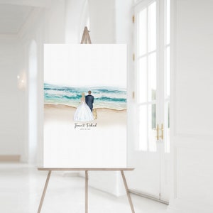 Beach Themed, Tropical, Destination Wedding, Guest Book Alternative, Guestbook Sign, Guestbook , Wedding Portrait, Portrait Guestbook,