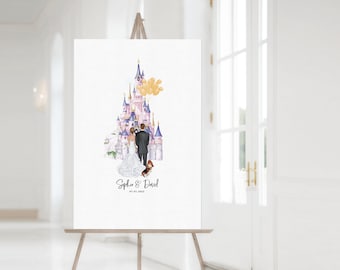 Disney 50th Anniversary Castle Inspired GuestBook Alternative ,Guestbook Sign, Guestbook , Wedding Portrait, Portrait  Guest Sign-In