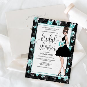 Audrey Hepburn Inspired Bridal Shower Invitation, Custom Audrey Hepburn Bridal Shower Invitation, Audrey Bridal Shower Invitations, Unique