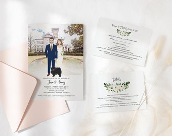 Custom Save the Date or Wedding Invitation with a Custom Background or Theme