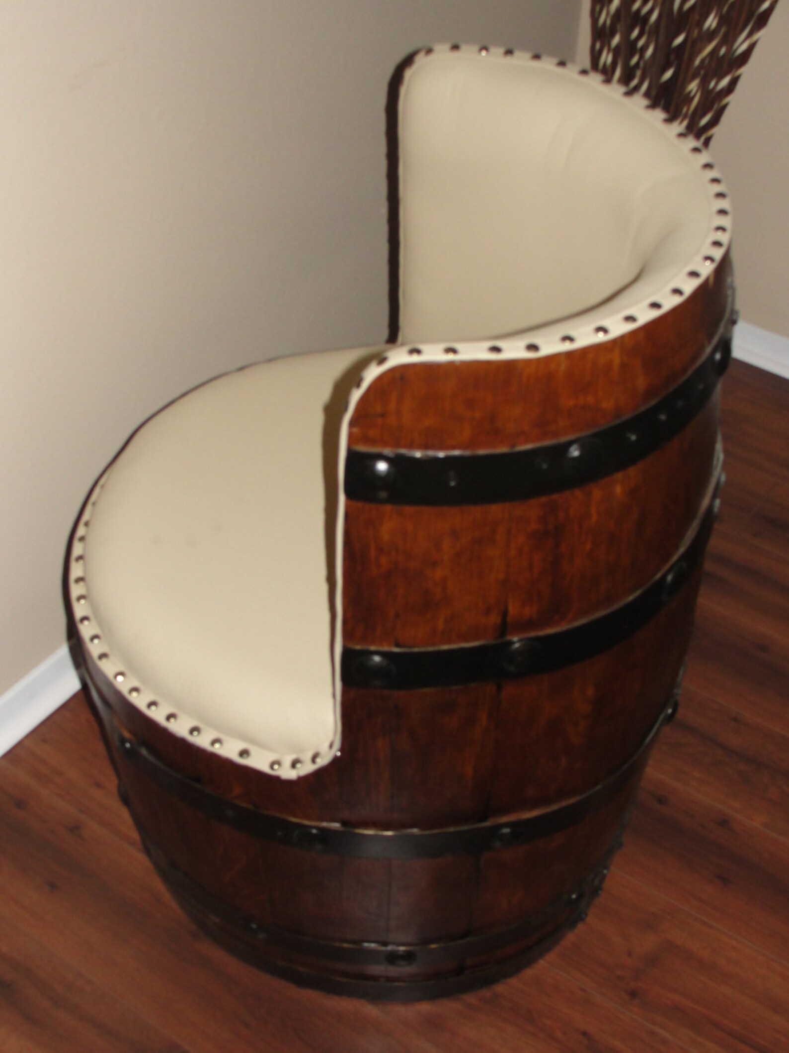 Tequila white oak barrel chair Etsy