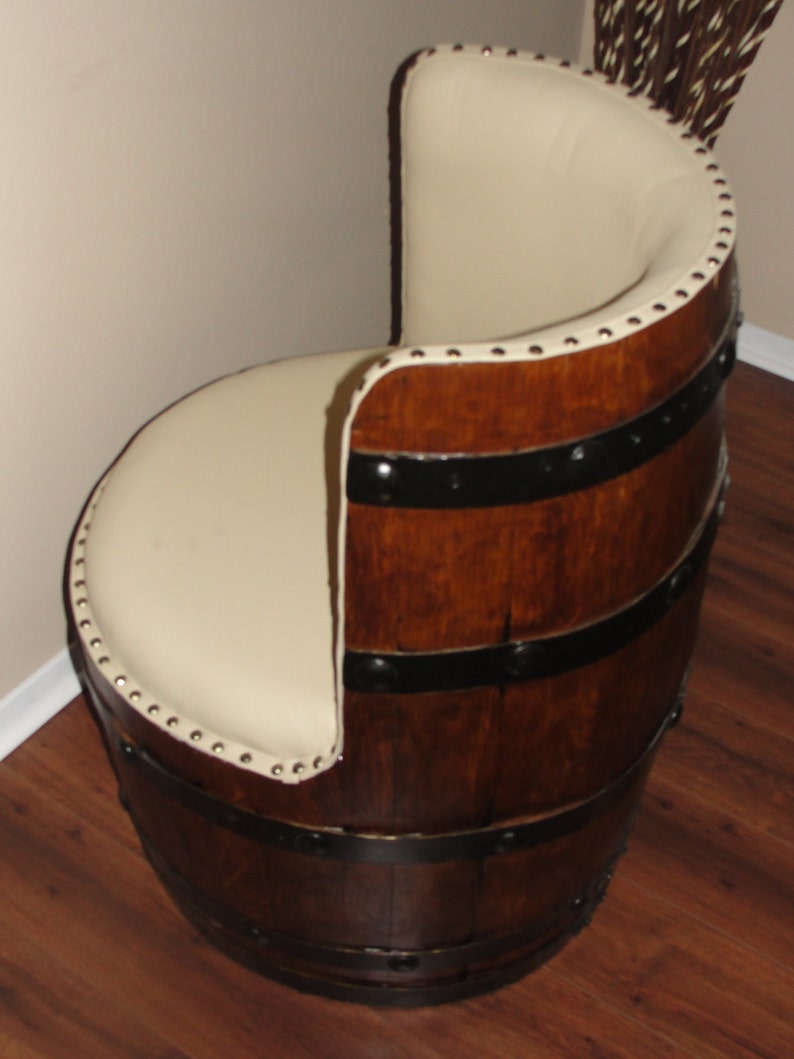 Tequila white oak barrel chair Etsy