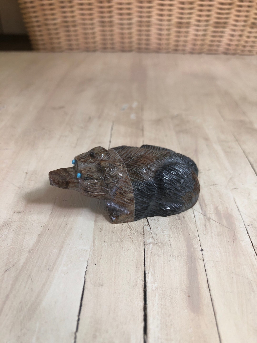 Zuni Badger Totem, Zuni Badger Fetish, Badger Carving, Badger Gifts