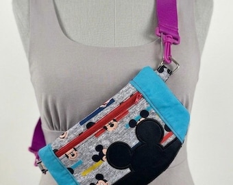 The Sidekick Hip Sling Bag,ITH Machine Embroidery Design | Fits Cell Phone Theme Park Pouch | 7x11 Hoop Pattern, Magical Mouse