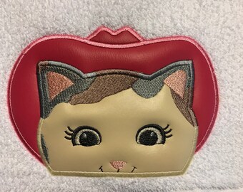 Calico Cat Sheriff Hooded Towel Embroidery Design 5x7 (Digital Download)
