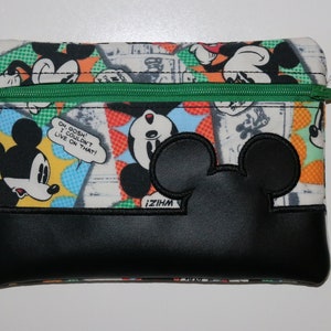 Mouse Ears 5x7 and 4x4 - ITH Machine Embroidery:Fully Lined Zipper Pouch