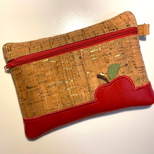 Manzana, Maestra, Regreso a clases, 2 diseños y tamaños, Bordado a máquina ITH: Estuche con cremallera, totalmente forrado