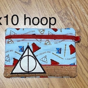Always Deathly Hallows 6x10 Zipper Pouch & Keychain, In the Hoop Embroidery file, Fully Lined, Potter Fan