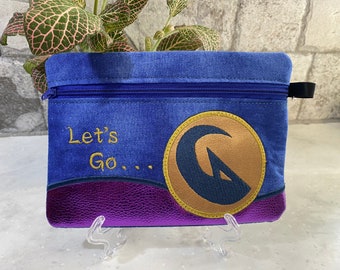 Poke Dragon Inspired Zipper Pouch, Fully Lined Embroidery File (Digital Download)