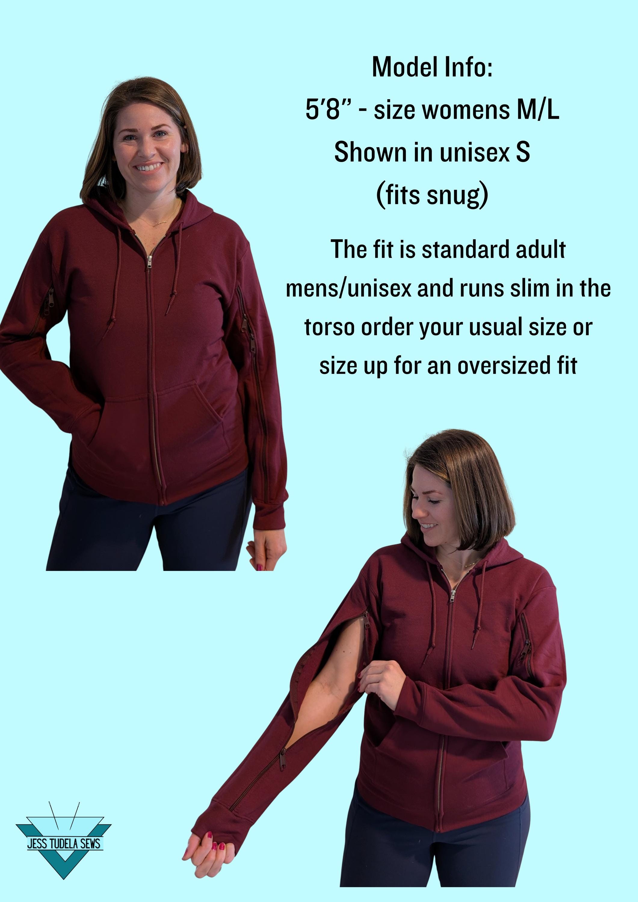 IV Infusion Full Zip Hoodie: Adaptive Arm Access Hooded Zip