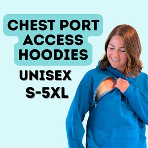 Chest Port Access Pullover Hoodies: S-5XL Unisex hooded sweatshirts
