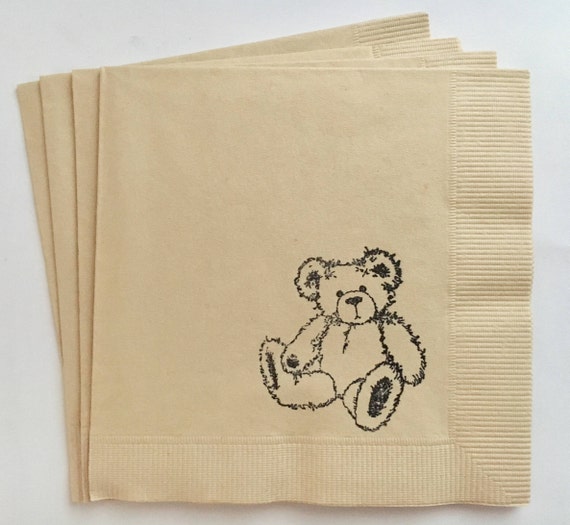 Teddy Bear Napkin Teddy Bear Baby NapkinBaby Shower Etsy