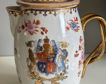 Porseleinen chocoladekan chinês (Yong Sheng Tang Zhi) 1880-1910